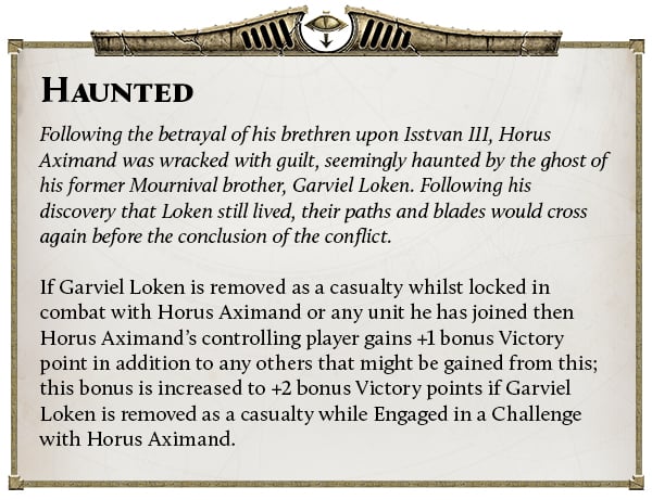Horus Aximand Haunted trait